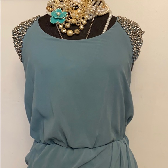 Teal with elastic waist Dress - Picture 5 of 9